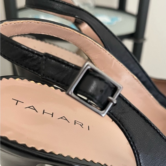 Tahari Black Glossy Slingback Heels - Picture 4 of 9
